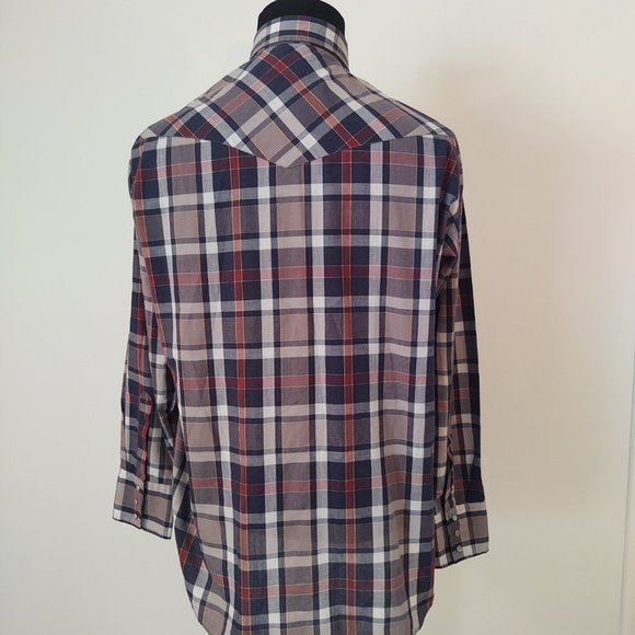 ELY CATTLEMAN WESTERN PEARL SNAP BUTTON MEN LONG SLEEVE DRESS SHIRT - 17 (34) - Picture 5 of 8